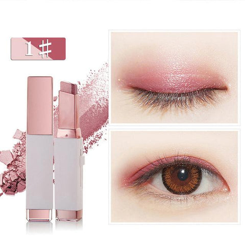 Fashion Eye Shadow Stick Double Color Gradient Eyes Makeup Cream Natural  Shimmer Glitter Eyeshadow Pencil HS11