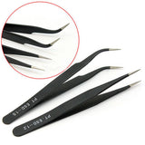 Fashion Nail Art Acrylic Gel Picking Tool Rhinestones Gem Decor Black Eyelash Tweezers DIY hand clip 1.0MM