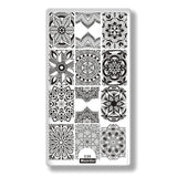 Flower Leaf Theme Rectangle Nail Art Stamp Template Image Plate Lace Grid Dot Pattern Nail Stamping Plate with White Pad C49