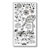 Flower Leaf Theme Rectangle Nail Art Stamp Template Image Plate Lace Grid Dot Pattern Nail Stamping Plate with White Pad C49