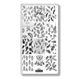 Flower Leaf Theme Rectangle Nail Art Stamp Template Image Plate Lace Grid Dot Pattern Nail Stamping Plate with White Pad C49