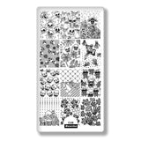 Flower Leaf Theme Rectangle Nail Art Stamp Template Image Plate Lace Grid Dot Pattern Nail Stamping Plate with White Pad C49