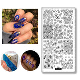 Flower Leaf Theme Rectangle Nail Art Stamp Template Image Plate Lace Grid Dot Pattern Nail Stamping Plate with White Pad C49