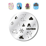 Flower Pattern Round Nail Art Stencil Moon Star Sky Image Nail Stamping Plates Manicure Template Stamp Tools