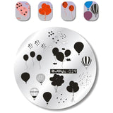 Flower Pattern Round Nail Art Stencil Moon Star Sky Image Nail Stamping Plates Manicure Template Stamp Tools