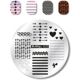 Flower Pattern Round Nail Art Stencil Moon Star Sky Image Nail Stamping Plates Manicure Template Stamp Tools