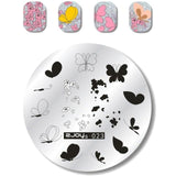 Flower Pattern Round Nail Art Stencil Moon Star Sky Image Nail Stamping Plates Manicure Template Stamp Tools