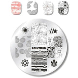 Flower Pattern Round Nail Art Stencil Moon Star Sky Image Nail Stamping Plates Manicure Template Stamp Tools