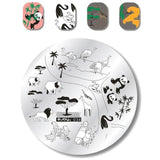 Flower Pattern Round Nail Art Stencil Moon Star Sky Image Nail Stamping Plates Manicure Template Stamp Tools