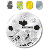 Flower Pattern Round Nail Art Stencil Moon Star Sky Image Nail Stamping Plates Manicure Template Stamp Tools