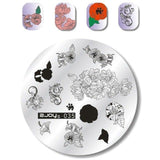 Flower Pattern Round Nail Art Stencil Moon Star Sky Image Nail Stamping Plates Manicure Template Stamp Tools