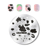 Flower Pattern Round Nail Art Stencil Moon Star Sky Image Nail Stamping Plates Manicure Template Stamp Tools