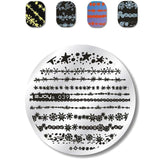 Flower Pattern Round Nail Art Stencil Moon Star Sky Image Nail Stamping Plates Manicure Template Stamp Tools