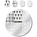 Flower Pattern Round Nail Art Stencil Moon Star Sky Image Nail Stamping Plates Manicure Template Stamp Tools