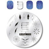 Flower Pattern Round Nail Art Stencil Moon Star Sky Image Nail Stamping Plates Manicure Template Stamp Tools