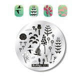 Flower Pattern Round Nail Art Stencil Moon Star Sky Image Nail Stamping Plates Manicure Template Stamp Tools