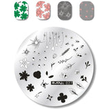 Flower Pattern Round Nail Art Stencil Moon Star Sky Image Nail Stamping Plates Manicure Template Stamp Tools