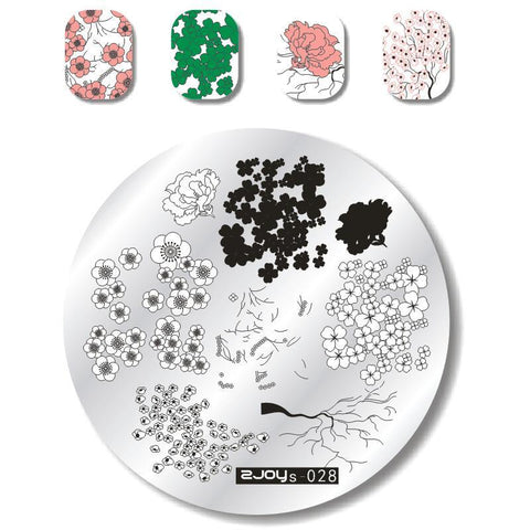 Flower Pattern Round Nail Art Stencil Moon Star Sky Image Nail Stamping Plates Manicure Template Stamp Tools