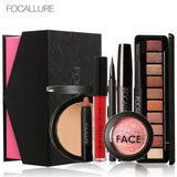 "Focallure 8 pcs/set Makeup set including  Lipstick, eyeliner,Mascara, Eyeshadow, Eyebrow Powder,  Blush, Highlighter Cosmetics"