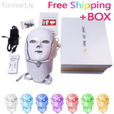 Foreverlily 7 Colors Led Facial Mask Led Korean Photon Therapy Face Mask Machine Light Therapy Acne Mask Neck Beauty Led Mask