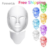 Foreverlily LED Facial Mask Therapy 7 Colors Face Mask Machine Photon Therapy Light Skin Care Wrinkle Acne Removal Face Beauty