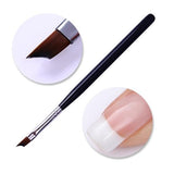 French Tip Nail Brush Silver Black Handle Half Moon Shape Acrylic Painting Drawing Pen Manicure Nail Art Tool