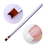 French Tip Nail Brush Silver Black Handle Half Moon Shape Acrylic Painting Drawing Pen Manicure Nail Art Tool