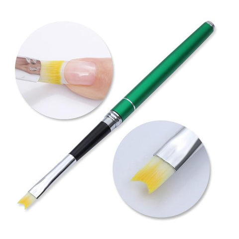 French Tip Nail Brush Silver Black Handle Half Moon Shape Acrylic Painting Drawing Pen Manicure Nail Art Tool