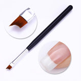 French Tip Nail Brush Silver Black Handle Half Moon Shape Acrylic Painting Drawing Pen Manicure Nail Art Tool