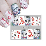 Full Beauty 1 Sheet Halloween Nail Art Sticker Sexy Skull Bone Water Transfer Decals Nails Foil Manicure Decoration CHSTZ731-755