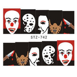 Full Beauty 1 Sheet Halloween Nail Art Sticker Sexy Skull Bone Water Transfer Decals Nails Foil Manicure Decoration CHSTZ731-755