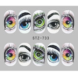 Full Beauty 1 Sheet Halloween Nail Art Sticker Sexy Skull Bone Water Transfer Decals Nails Foil Manicure Decoration CHSTZ731-755