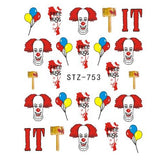 Full Beauty 1 Sheet Halloween Nail Art Sticker Sexy Skull Bone Water Transfer Decals Nails Foil Manicure Decoration CHSTZ731-755