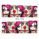 Full Beauty 1 Sheet Halloween Nail Art Sticker Sexy Skull Bone Water Transfer Decals Nails Foil Manicure Decoration CHSTZ731-755