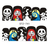 Full Beauty 1 Sheet Halloween Nail Art Sticker Sexy Skull Bone Water Transfer Decals Nails Foil Manicure Decoration CHSTZ731-755