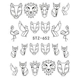 Full Beauty 1 Sheet Nail Water Sticker DIY Black Abstract Image Nail Art Paper Decoration Manicure Style Tool CHSTZ651-53