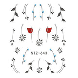 Full Beauty 1 Sheet Nail Water Sticker DIY Black Abstract Image Nail Art Paper Decoration Manicure Style Tool CHSTZ651-53