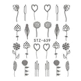 Full Beauty 1 Sheet Nail Water Sticker DIY Black Abstract Image Nail Art Paper Decoration Manicure Style Tool CHSTZ651-53