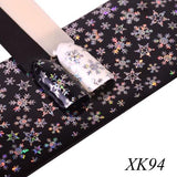 Full Beauty 100x4cm Xmas Pattern for Nail Sticker 3D Snowflake Star Laser Glitter Christmas Nail Art Transfer Foils CHXK94-97