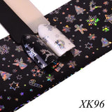 Full Beauty 100x4cm Xmas Pattern for Nail Sticker 3D Snowflake Star Laser Glitter Christmas Nail Art Transfer Foils CHXK94-97