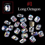 Full Beauty 10pcs Super Glitter Crystal Nail Gems Oval Waterdrop Diamond Shinny Stone Nail Art Rhinestone Manicure Tips CH069