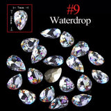 Full Beauty 10pcs Super Glitter Crystal Nail Gems Oval Waterdrop Diamond Shinny Stone Nail Art Rhinestone Manicure Tips CH069