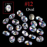 Full Beauty 10pcs Super Glitter Crystal Nail Gems Oval Waterdrop Diamond Shinny Stone Nail Art Rhinestone Manicure Tips CH069