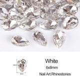 Full Beauty 10pcs Water drop Nail Rhinestones 6x8mm/7x10mm Crystal Glass Stones DIY Manicure Nail Art Decorations CH030