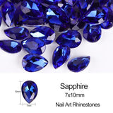 Full Beauty 10pcs Water drop Nail Rhinestones 6x8mm/7x10mm Crystal Glass Stones DIY Manicure Nail Art Decorations CH030