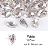 Full Beauty 10pcs Water drop Nail Rhinestones 6x8mm/7x10mm Crystal Glass Stones DIY Manicure Nail Art Decorations CH030