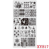 Full Beauty 1PCS Nail Stamp Stainless Steel Christmas Designs Templates 12x6cm Winter Image Nail Art Stamping Plates CH173