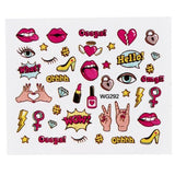 Full Beauty 1PCS Optional Colorful Water Transfer Nail Sticker Lovely Cat Cake Rainbow Image Nail Art Decorations Decals CHWG
