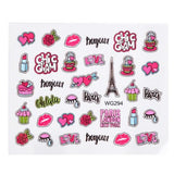 Full Beauty 1PCS Optional Colorful Water Transfer Nail Sticker Lovely Cat Cake Rainbow Image Nail Art Decorations Decals CHWG