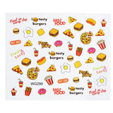 Full Beauty 1PCS Optional Colorful Water Transfer Nail Sticker Lovely Cat Cake Rainbow Image Nail Art Decorations Decals CHWG